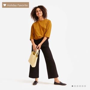 Everlane black wide leg crop pant